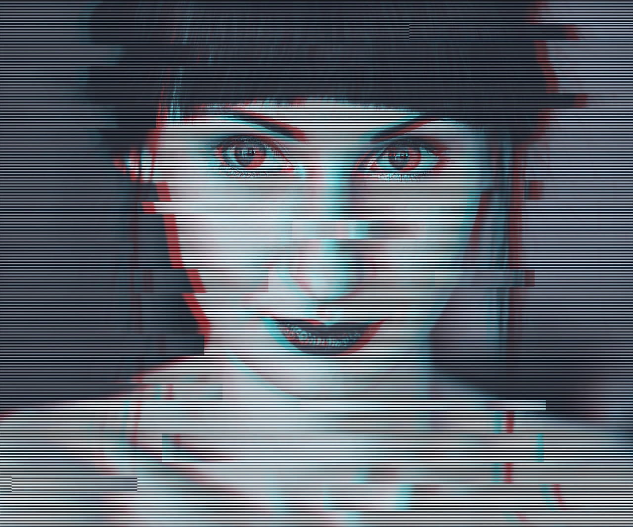 A glitch-distorted digital portrait, a visual metaphor for a confidently wrong AI output